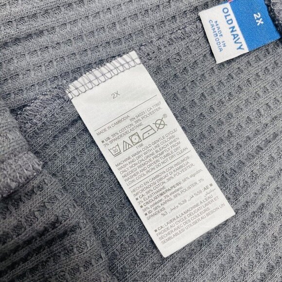 Old Navy Womens Plus Size 2X High-Waisted Waffle-Knit Pajama Shorts in Gray 1929 - Picture 7 of 7